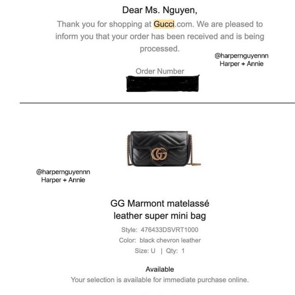 Authentic Gucci- GG Marmont Matelasse Leather Super Mini Bag - Picture 8 of 9